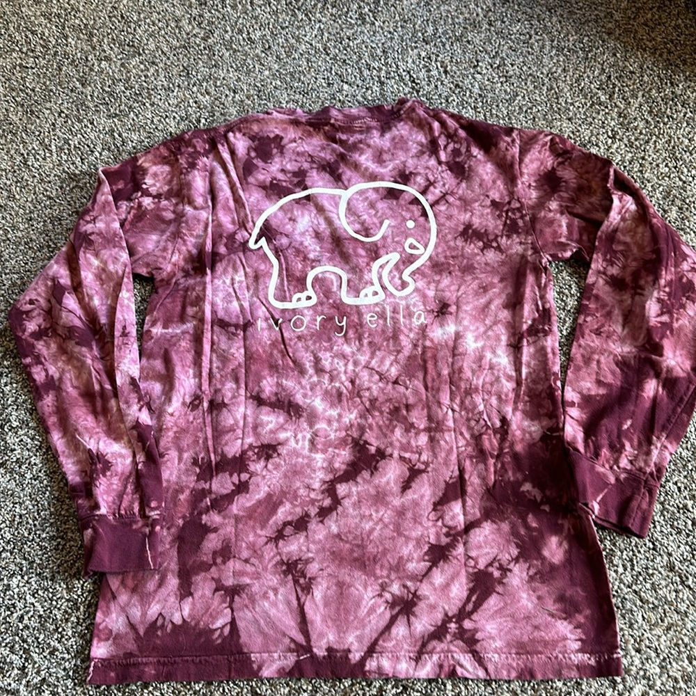 Ivory Ella Maroon tie dye long sleeve Size Small - Picture 4 of 4
